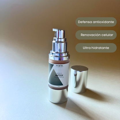 beneficios de serum antiox shafa cosmetics. Defensa antioxidante, renovación celular y ultra hidratante