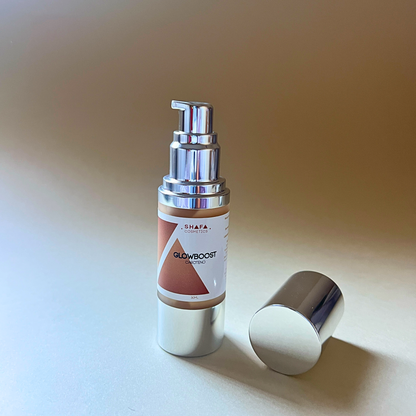 serum glowboost abierto con caroteno shafa cosmetics
