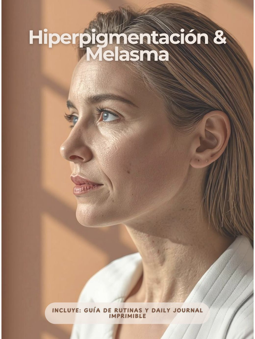 Imagen de portada del ebook de hiperpigmentación y melasama escrito por Shamara Lucero con máster en dermocosmética y suplementación. Incluye guia de rutinas y daily journal imprimible. Shafa Cosmetics